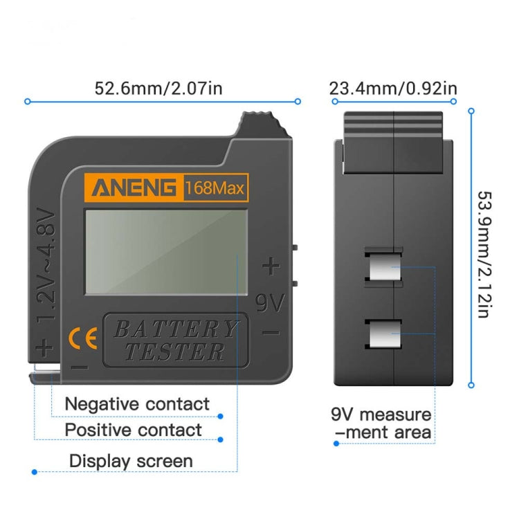 2 PCS ANENG 168MAX Portable Battery Tester High-Precision Battery Power Tester Battery Capacity Tester - Battery & Resistance Tester by ANENG | Online Shopping South Africa | PMC Jewellery | Buy Now Pay Later Mobicred