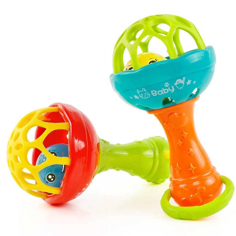 Baby Rattles Toy Intelligence Grasping Gums Plastic Hand Bell Rattle Funny Educational Toy���Color Random Delivery