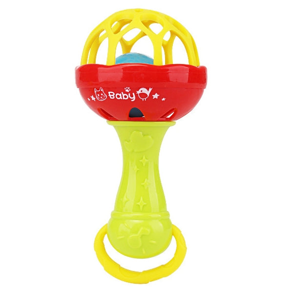 Baby Rattles Toy Intelligence Grasping Gums Plastic Hand Bell Rattle Funny Educational Toy���Color Random Delivery