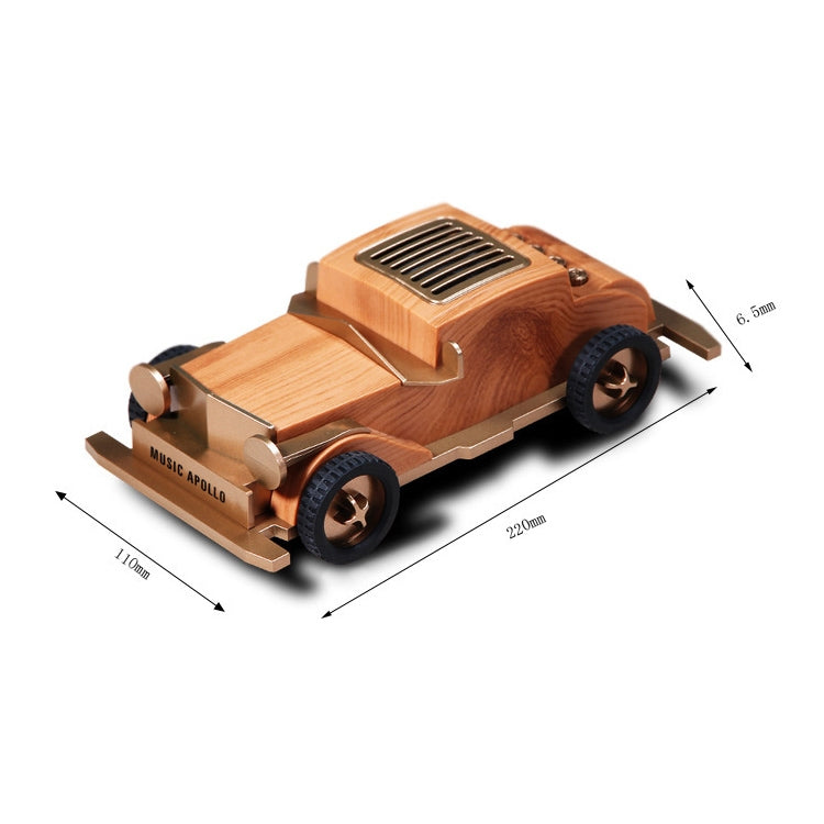 AS60 Retro Car Shape Wooden Subwoofer Mini Wireless Bluetooth Speaker(Dark Wood)