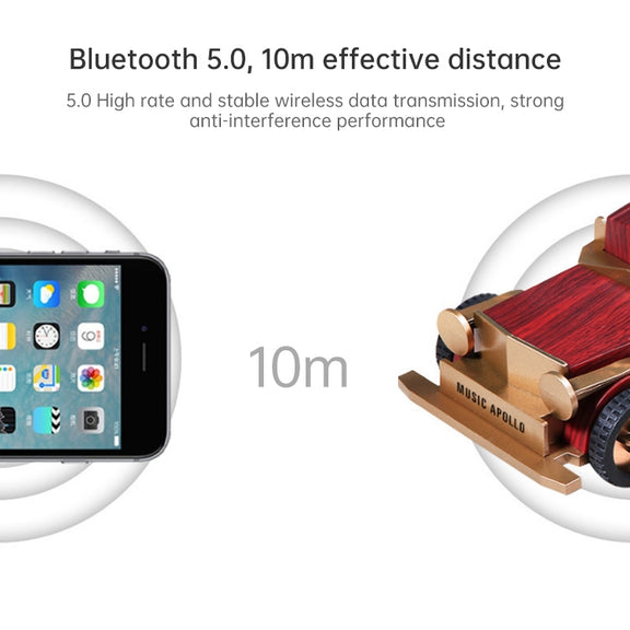 AS60 Retro Car Shape Wooden Subwoofer Mini Wireless Bluetooth Speaker(Dark Wood)