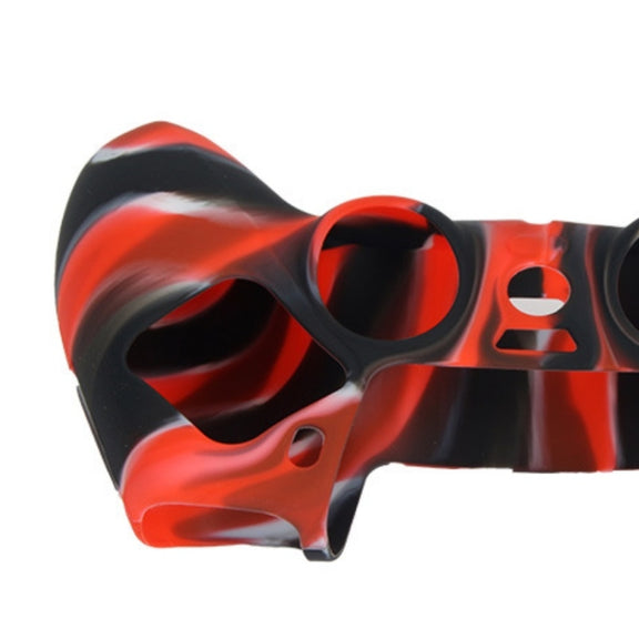 2 PCS Silicone Handle Protector Non-Slip Game Handle Cover For PS5(Black Red)