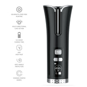 USB Charging Automatic Rotating Curling Iron Portable Wireless Travel Curling Iron(White)