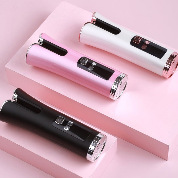 USB Charging Automatic Rotating Curling Iron Portable Wireless Travel Curling Iron(Black)