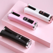 USB Charging Automatic Rotating Curling Iron Portable Wireless Travel Curling Iron(White)