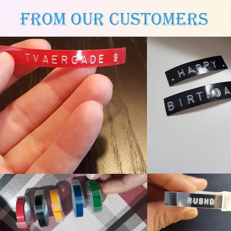 CIDY 9mm 3D Embossed Manual Label Tape, Suitable Label Machine DYMO1610 / Motex1540 Sticker Printer(Pink 3D-PK25) - free shipping - PMC TechLife - Order now!