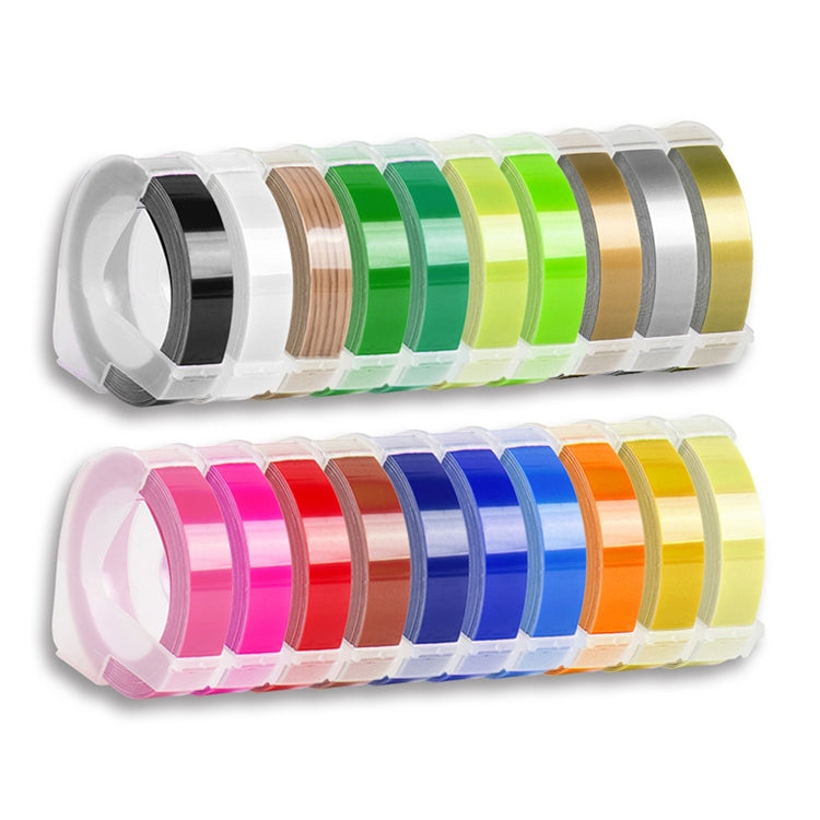 CIDY 9mm 3D Embossed Manual Label Tape, Suitable Label Machine DYMO1610 / Motex1540 Sticker Printer(Fluorescent Pink 3D-FP25) - Tape & Solid glue by PMC TechLife | Online Shopping South Africa | PMC TechLife