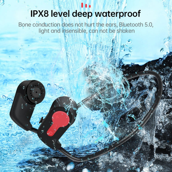 K3 Bone Conduction Bluetooth 5.0 Wireless Headphones Water-resistant Headphones 16GB RAM(Blue)