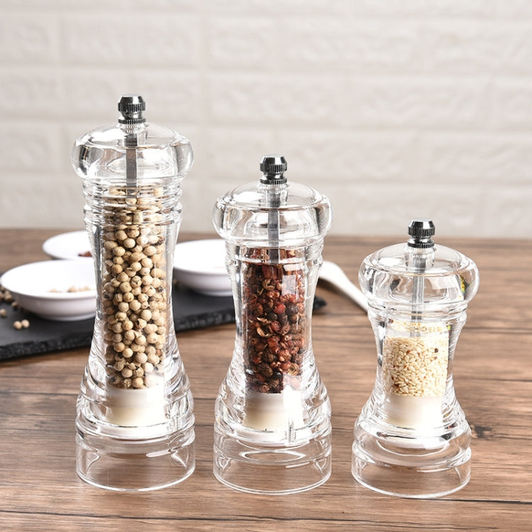 Acrylic Transparent Pepper Grinder Manual Pepper Grinder Ceramic Core Multi-Purpose Seasoning Bottle, Specification: 4 Inch - Stirrer & Squeezer by PMC TechLife | Online Shopping South Africa | PMC TechLife