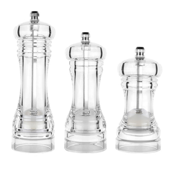 Acrylic Transparent Pepper Grinder Manual Pepper Grinder Ceramic Core Multi-Purpose Seasoning Bottle, Specification: 5 Inch