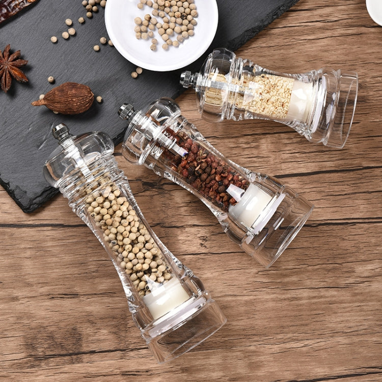 Acrylic Transparent Pepper Grinder Manual Pepper Grinder Ceramic Core Multi-Purpose Seasoning Bottle, Specification: 6 Inch