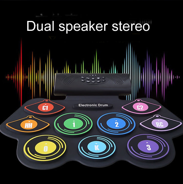 Hand-Rolled Drum Set Color Electronic Drum Lithium Battery Rechargeable Silicone Drum Set - Percussion Instruments by PMC TechLife | Online Shopping South Africa | PMC TechLife