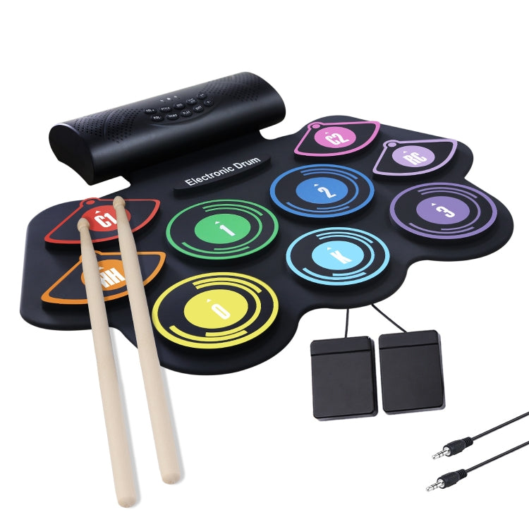 Hand-Rolled Drum Set Color Electronic Drum Lithium Battery Rechargeable Silicone Drum Set - Percussion Instruments by PMC TechLife | Online Shopping South Africa | PMC TechLife