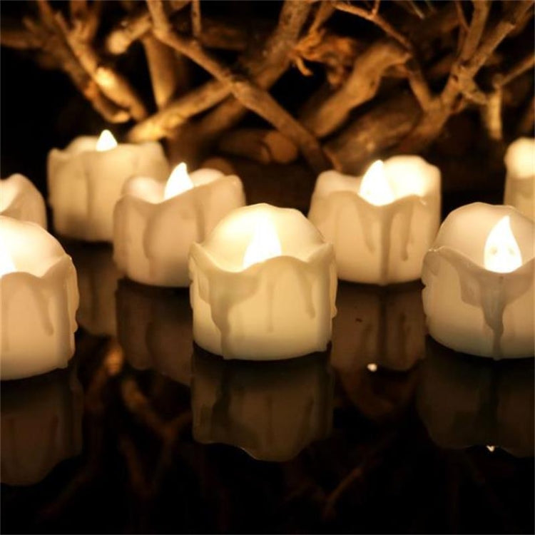 12 PCS/Box  LED Candle Electronic Tea Wax Simulation Tears Electronic Candle Light Wedding Decoration Candle Light(Warm White) - Candles & Candle Holders by PMC TechLife | Online Shopping South Africa | PMC TechLife
