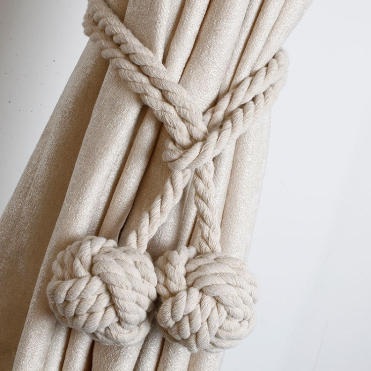 CK12 4 PCS Curtain Buckle Free Installation Cotton Roll Hanging Ball Curtain Strap(Beige) - Curtain Decorative Accessories by PMC TechLife | Online Shopping South Africa | PMC TechLife