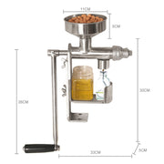 Manual Peanut Nuts Seeds Oil Press Expeller Oil Extractor Machine(Silver)