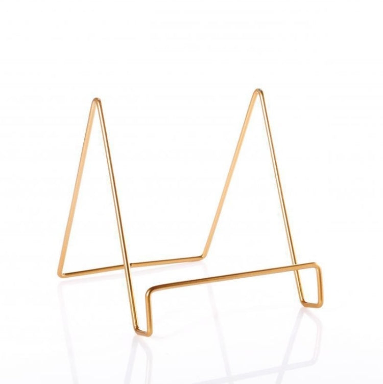 4 PCS Desktop Iron Art Plating Bracket for iPad / CD Display / Cookbook / Plate(Golden) - Desktop Holder by PMC TechLife | Online Shopping South Africa | PMC TechLife
