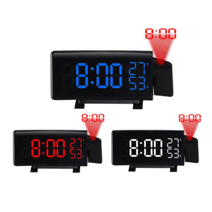 Three-color Projection Radio Alarm Clock USB Digital Alarm Clock Thermometer & Hygrometer - free shipping - PMC Jewellery - Order now!