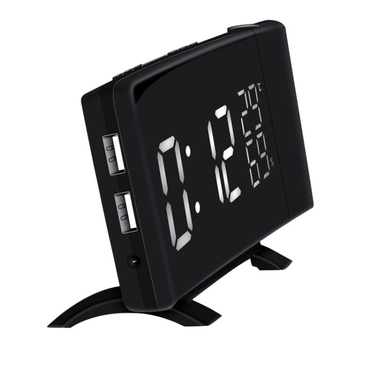 Three-color Projection Radio Alarm Clock USB Digital Alarm Clock Thermometer & Hygrometer - free shipping - PMC Jewellery - Order now!