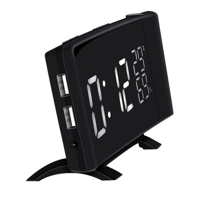 Three-color Projection Radio Alarm Clock USB Digital Alarm Clock Thermometer & Hygrometer - free shipping - PMC Jewellery - Order now!