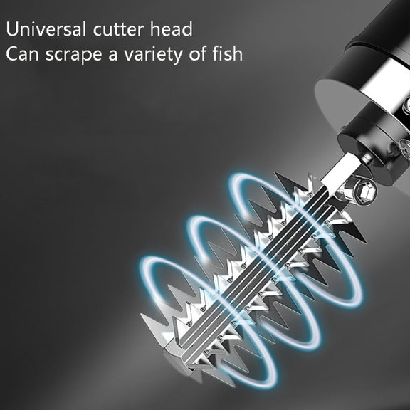 Electric Fish Scale Scraper Household Automatic Wireless Scraping Tool CN Plug Black Single Battery+Cutter Head