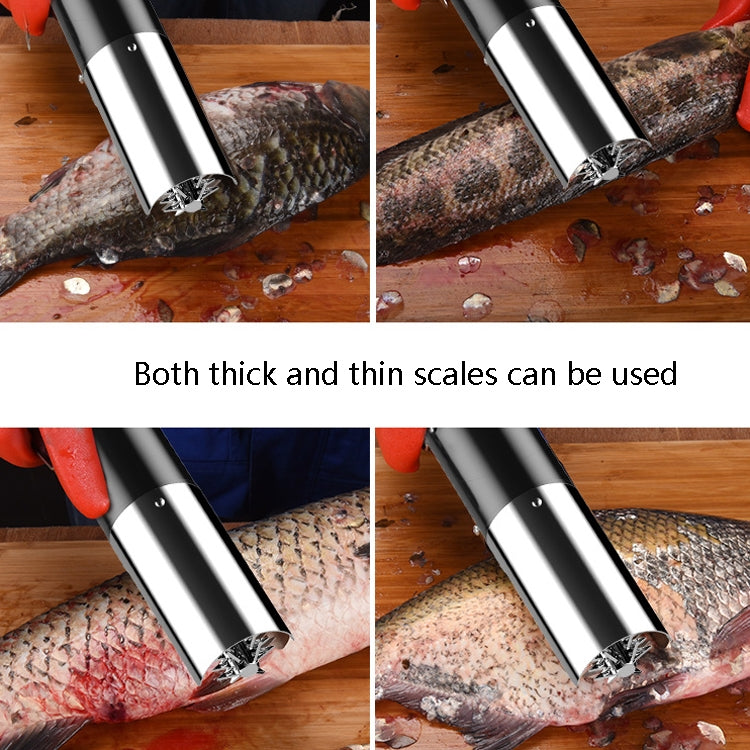 Electric Fish Scale Scraper Household Automatic Wireless Scraping Tool CN Plug Black Dual Battery - Cutter & Peeler by PMC TechLife | Online Shopping South Africa | PMC TechLife | Buy Now Pay Later Mobicred