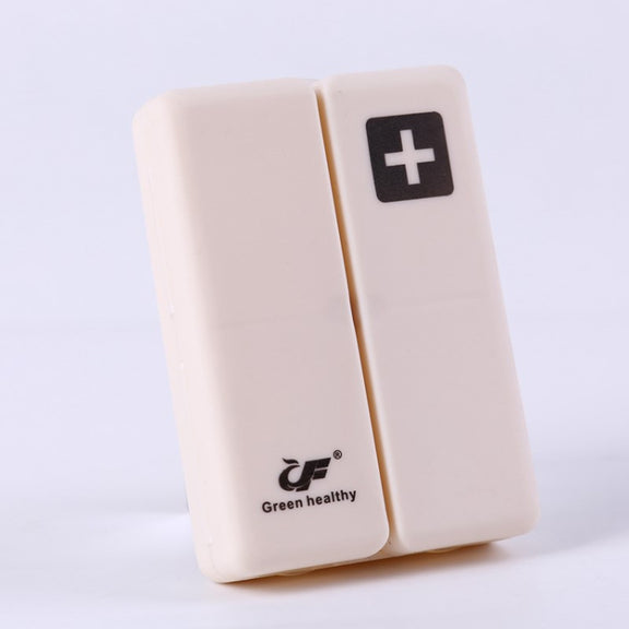 Folding Portable Sealed and Dispensing Small Pill Box(White)