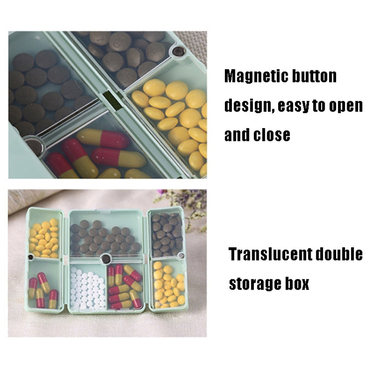 Folding Portable Sealed and Dispensing Small Pill Box(White)
