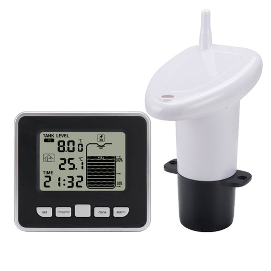 TS-FT002 Multifunctional Ultrasonic Electronic Water Tank Level Gauge With Indoor Temperature Thermometer Clock Display Water Level Gauge - free shipping - PMC Jewellery - Order now!