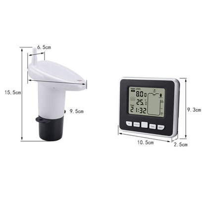 TS-FT002 Multifunctional Ultrasonic Electronic Water Tank Level Gauge With Indoor Temperature Thermometer Clock Display Water Level Gauge - free shipping - PMC Jewellery - Order now!