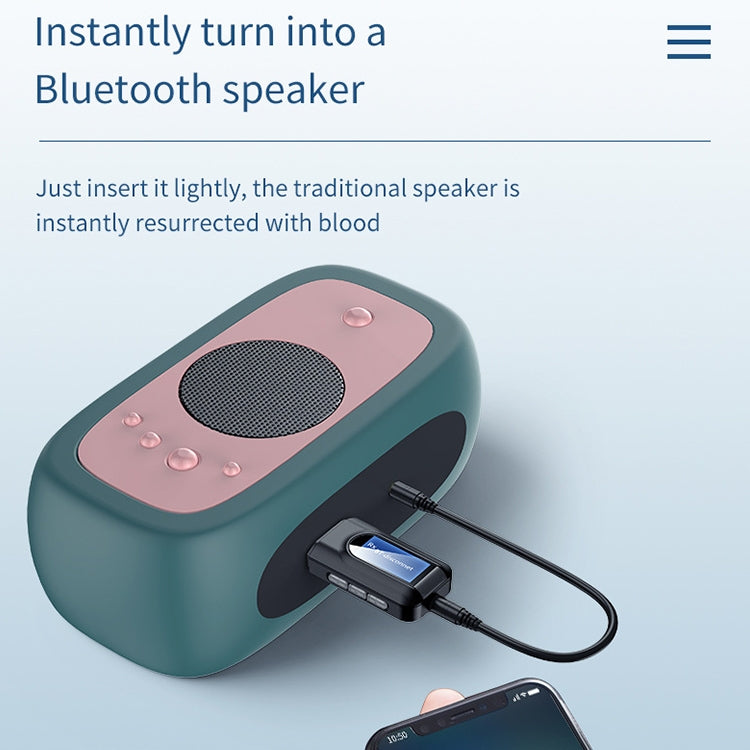 BT201 Bluetooth 5.0 USB 2 in 1 Bluetooth Audio Receiver Transmitter with LCD Display - Audio Receiver Transmitter by PMC TechLife | Online Shopping South Africa | PMC TechLife