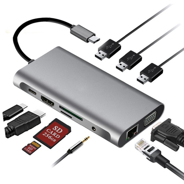 10 in 1 Type-C Multi-Function Docking Station PD Fast Charging HUB - free shipping - PMC TechLife - Order now!