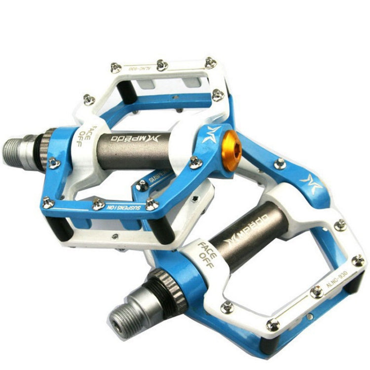 MPEDA Mountain Bike Bearing Pedal Ultra-Light Aluminum Alloy Non-Slip Bearing Pedal, Size: 930(White Blue) - Pedals by MPEDA | Online Shopping South Africa | PMC TechLife | Buy Now Pay Later Mobicred