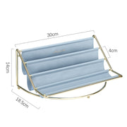 Desktop Racks Multi-Layer Wrought Iron Leather Storage Tray Keys Sundries Tablet Computers Watches Organize Creative Ornaments, Colour: Blue Large