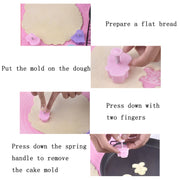 4 in 1 Three-Dimensional Fondant Biscuit Embossing Mold Push-Type Cake Mold Random Style Delivery