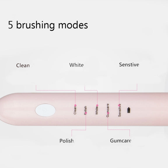 DELIPU Electric Toothbrush Rechargeable Sonic 5-Speed Adjustment Children Adult Household Water-resistant Soft Hair Whitening Toothbrush USB Charging Stand (Blue)