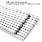 1 Pairs 304 Stainless Steel Chopsticks Non-Slip Tableware Adult Chopsticks
