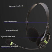 Computer USB Interface Headphone Aviation Headset with Microphone
