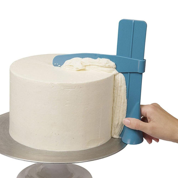 Adjustable DIY Cake Scraper Smoother Fondant Spatulas Cake Edge Smoother Cream(Pink)