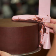 Adjustable DIY Cake Scraper Smoother Fondant Spatulas Cake Edge Smoother Cream(Pink)
