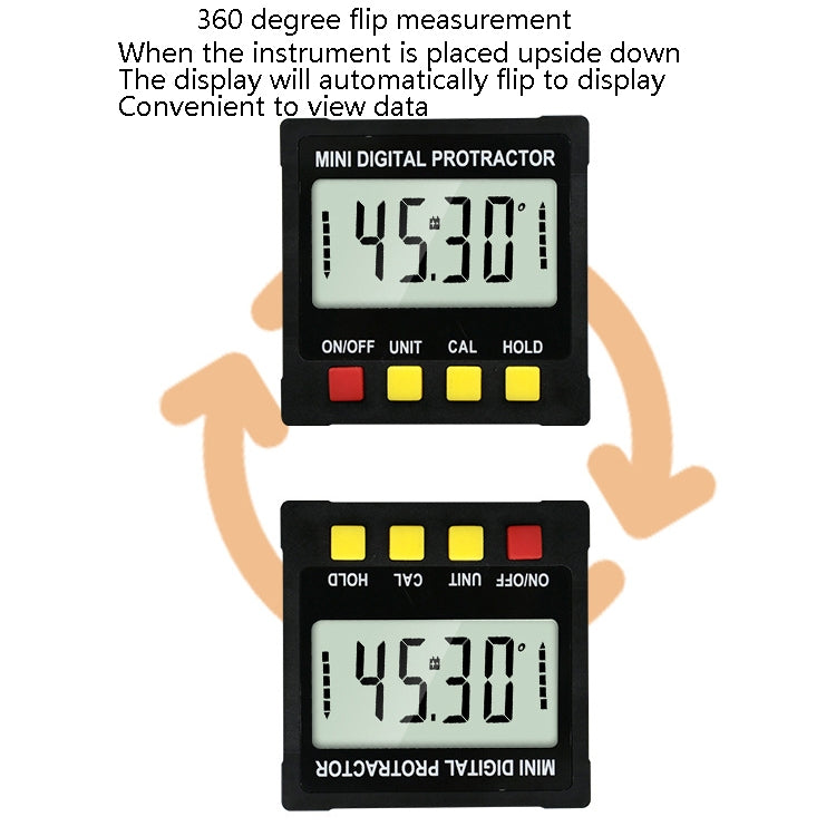 Electronic Digital Display Inclinometer Slope Level Protractor Four-Sided Magnetic Angle Ruler - Measuring Tools by PMC TechLife | Online Shopping South Africa | PMC TechLife