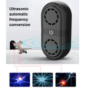 BG307 Ultrasonic Mole Repellent Mosquito Repellent Household Indoor Double Horn Electronic Insect Repellent, Plug Type:  EU Plug 220V(Black)
