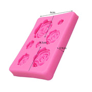 2 PCS DIY Handmade Soap Chocolate Fondant Baking Mold 3D Rose Flower Cake Decoration Silicone Mold(Pink)