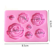 2 PCS DIY Handmade Soap Chocolate Fondant Baking Mold 3D Rose Flower Cake Decoration Silicone Mold(Pink)