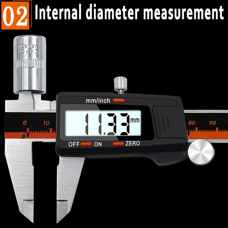 0-150mm Plastic Meter Stainless Steel Body Digital Display Electronic High-Precision Vernier Caliper, Specification: 2 Units of mm/inch - Measuring Tools by PMC TechLife | Online Shopping South Africa | PMC TechLife