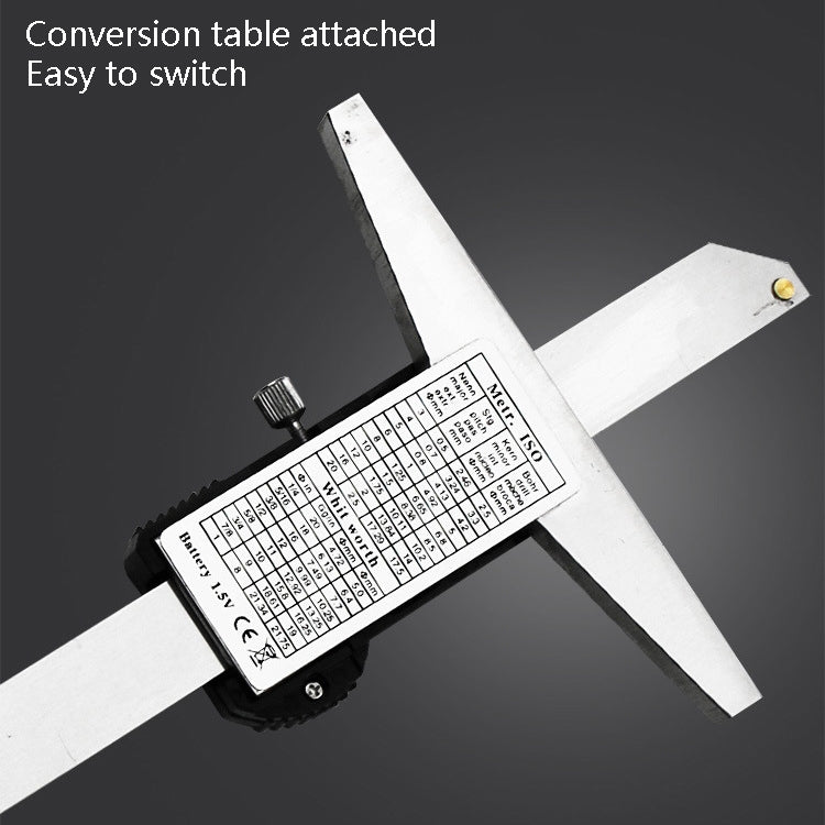 0-150mm Digital Display Depth Gauge Caliper Vernier Caliper Depth Measuring Ruler - free shipping - PMC TechLife - Order now!