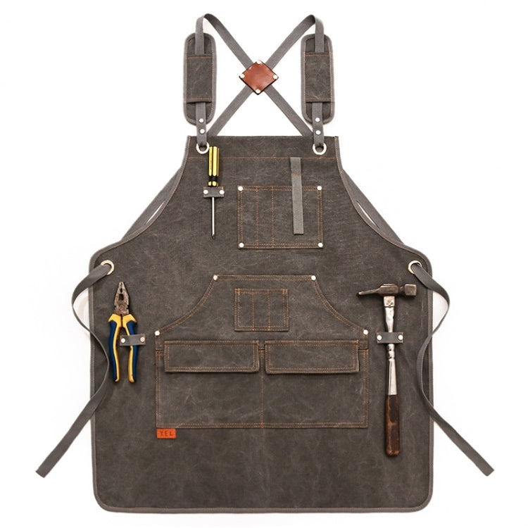 Canvas Apron Barber Roasting Cafe Gardening Woodworking Men And Women Canvas Work Clothes, Specification: For Children 47cm(Gray) - Aprons & Caps by PMC TechLife | Online Shopping South Africa | PMC TechLife