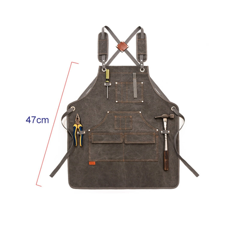 Canvas Apron Barber Roasting Cafe Gardening Woodworking Men And Women Canvas Work Clothes, Specification: For Children 47cm(Gray) - Aprons & Caps by PMC TechLife | Online Shopping South Africa | PMC TechLife