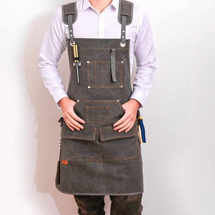Canvas Apron Barber Roasting Cafe Gardening Woodworking Men And Women Canvas Work Clothes, Specification: For Children 47cm(Gray) - Aprons & Caps by PMC TechLife | Online Shopping South Africa | PMC TechLife