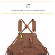 Canvas Apron Barber Roasting Cafe Gardening Woodworking Men And Women Canvas Work Clothes, Specification: For Children 47cm(Yellow)